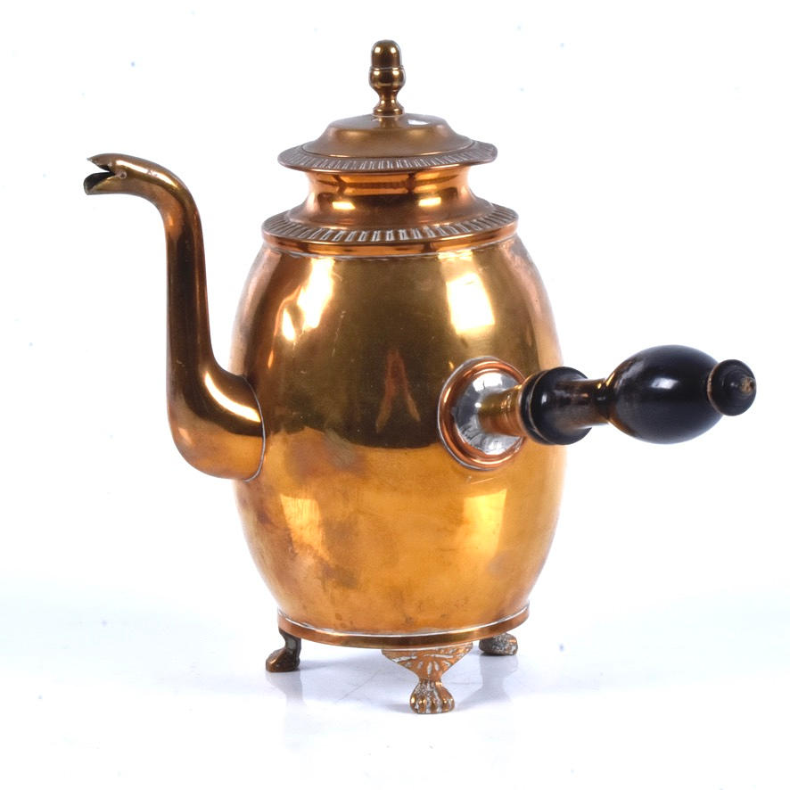 Eine Schokoladenkanne aus Messing, Keijser & Co, Westerås.