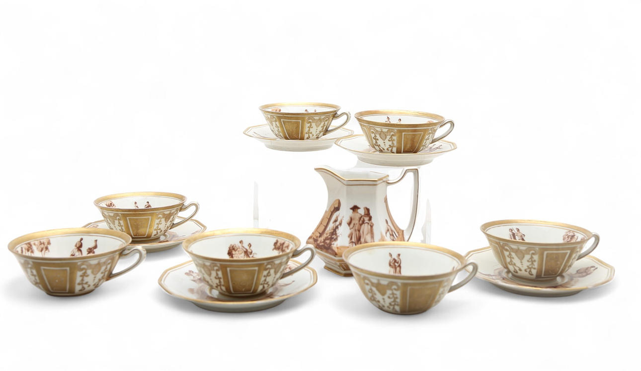 Limoges porcelain coffee set, 19th Century.