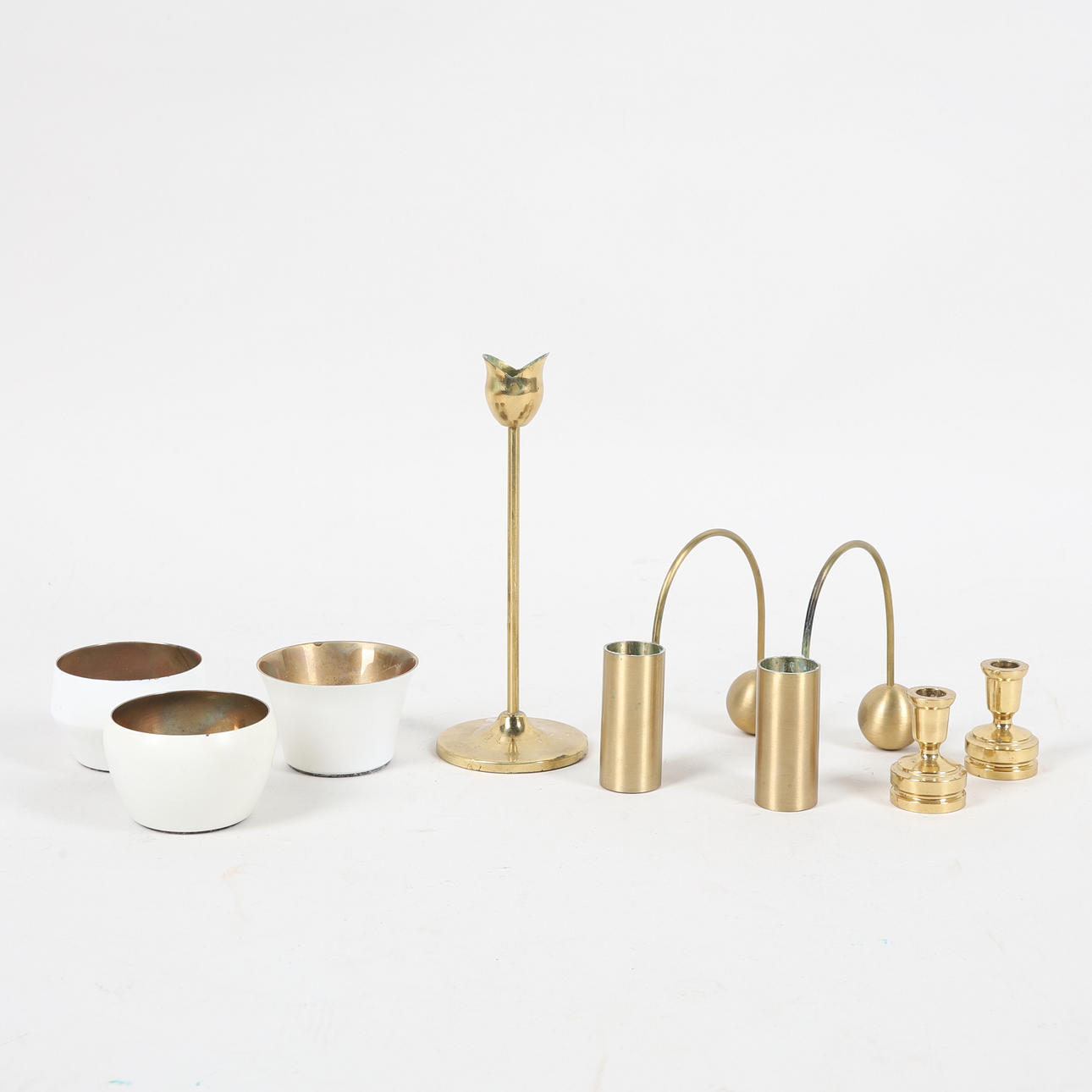 Candlesticks, 8 pcs, including Kin Votives from Skultuna.