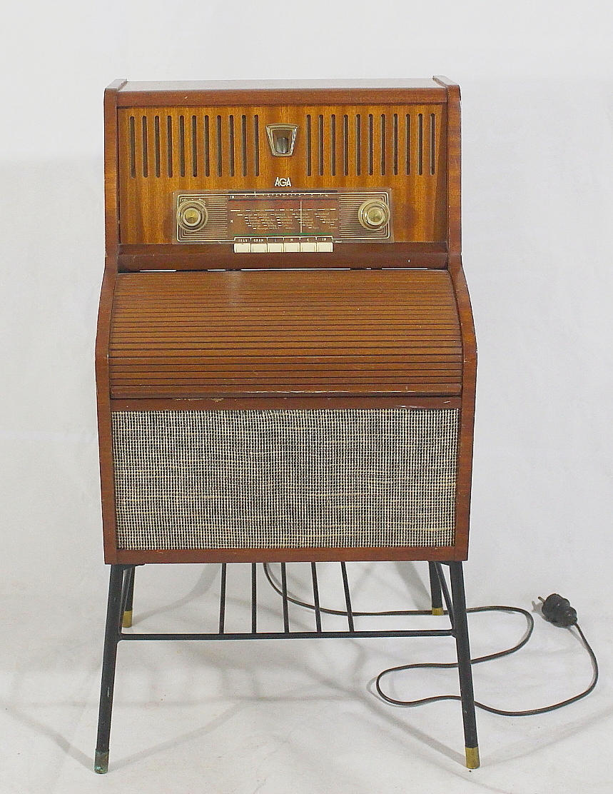 RADIOGRAMOFON, teak, AGA, 1960-tal.