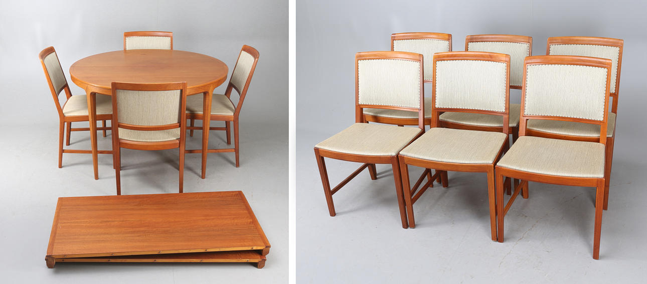 MATSALSMÖBEL, 7 delar, Bertil Fridagen, Bodafors, 1900-talets mitt.