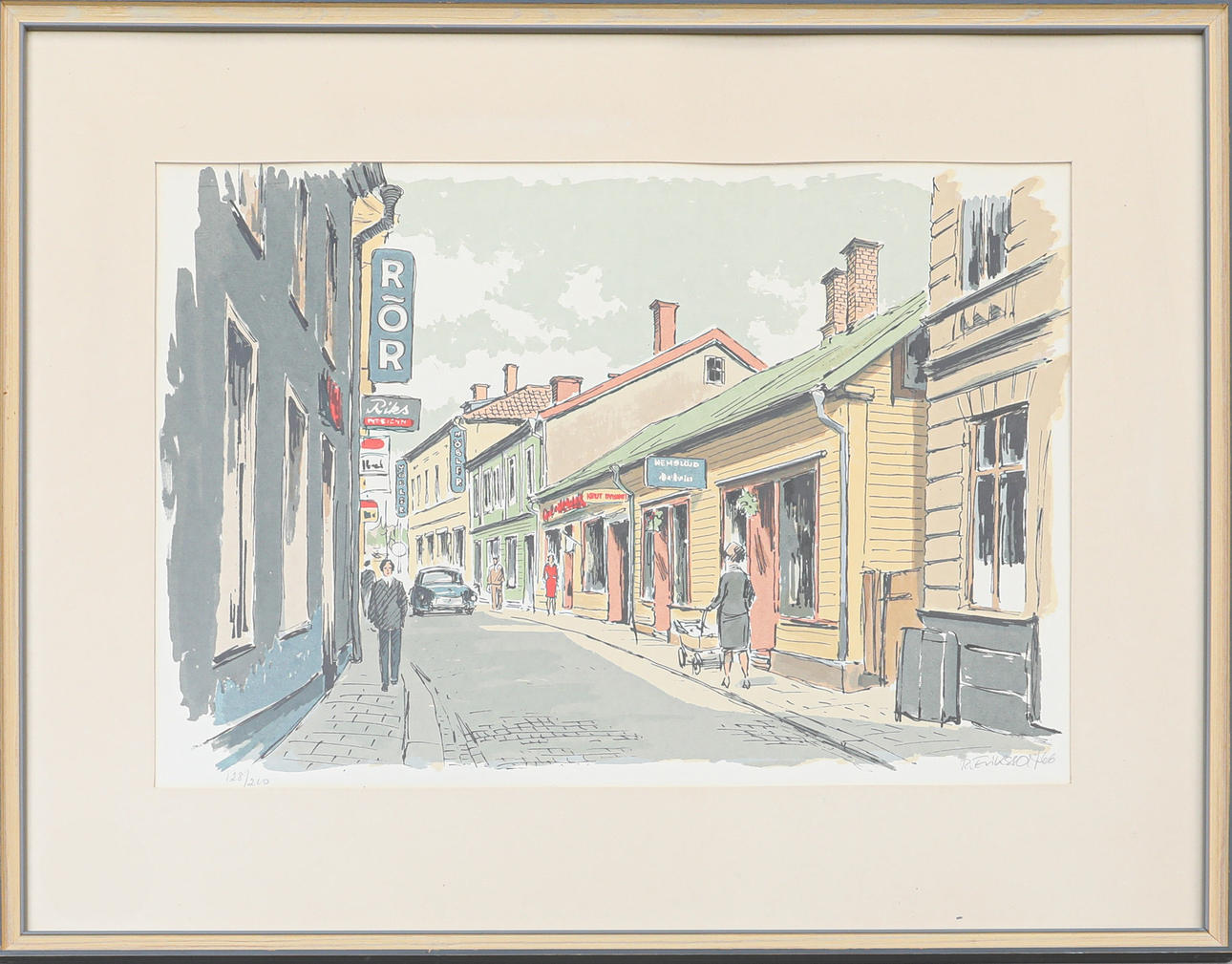 ROLF ERIKSSON. lithograph in colours, signed R. Eriksson -66.