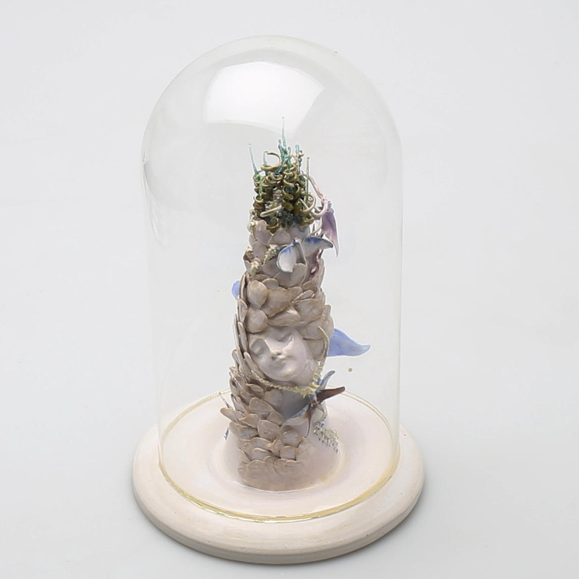 SKULPTUR, glaserat lergods och glas, 1900-talets andra hälft.