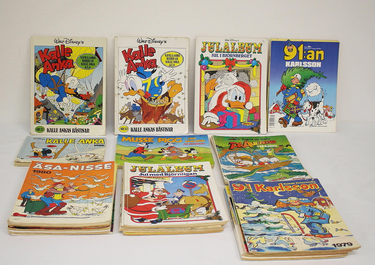 SERIEALBUM, 34 st, Svenska klassiker och kalle anka.