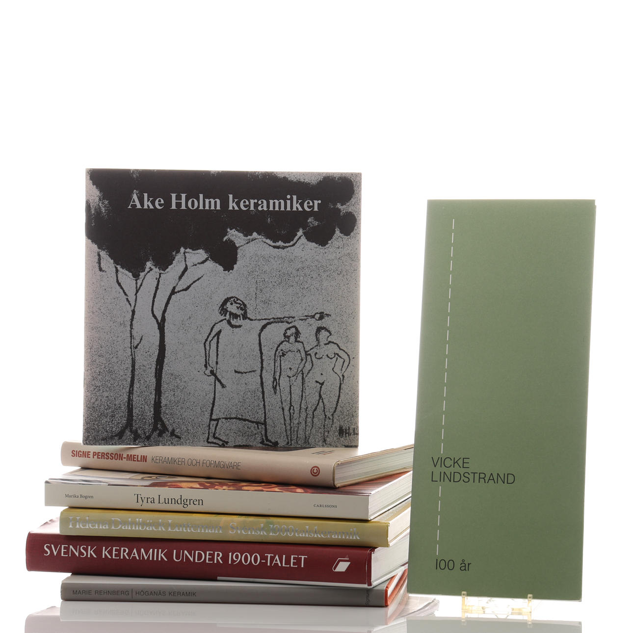 SAMLING BÖCKER, 8 st, svensk keramik.