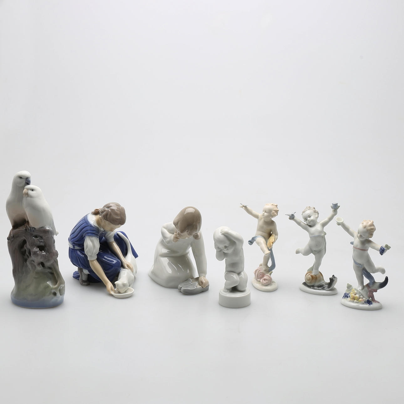 SAMLING FIGURINER, 7 st, bl. a. Royal Copenhagen.