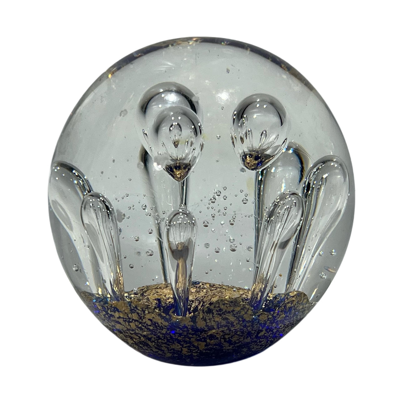 “Bubble” paperweight in Murano glass inside.