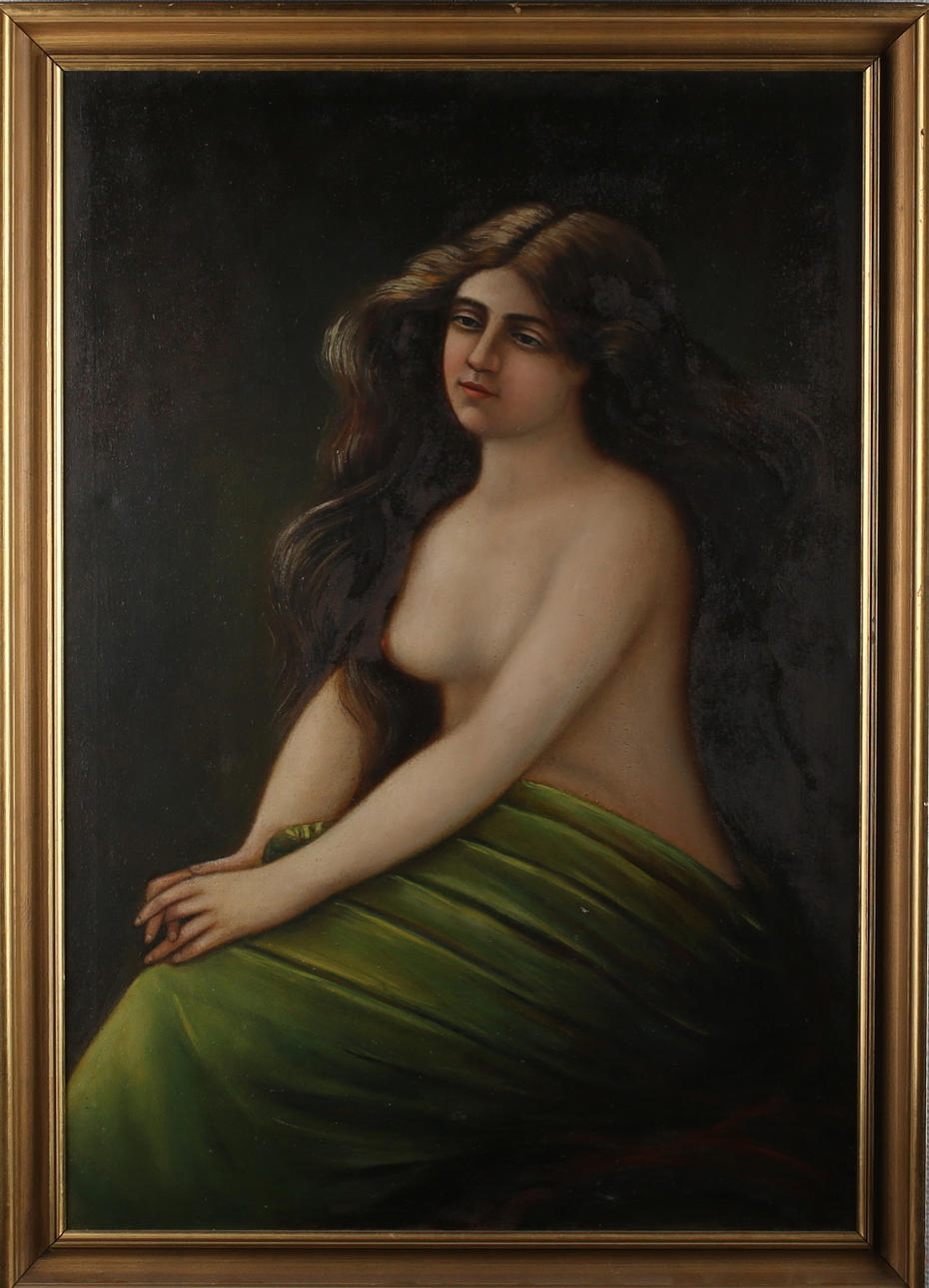 CJ SALOMONSSON. Sydeuropeisk Kvinna, olja på duk,signerad samt daterad 1916.