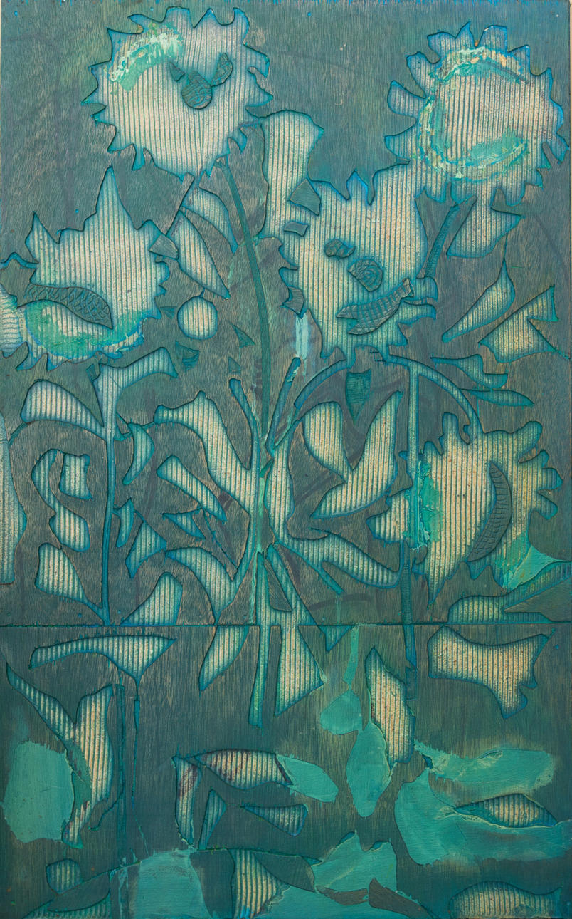 HANS HAHN-SEEBRUCK. Printing block FLOWERS.