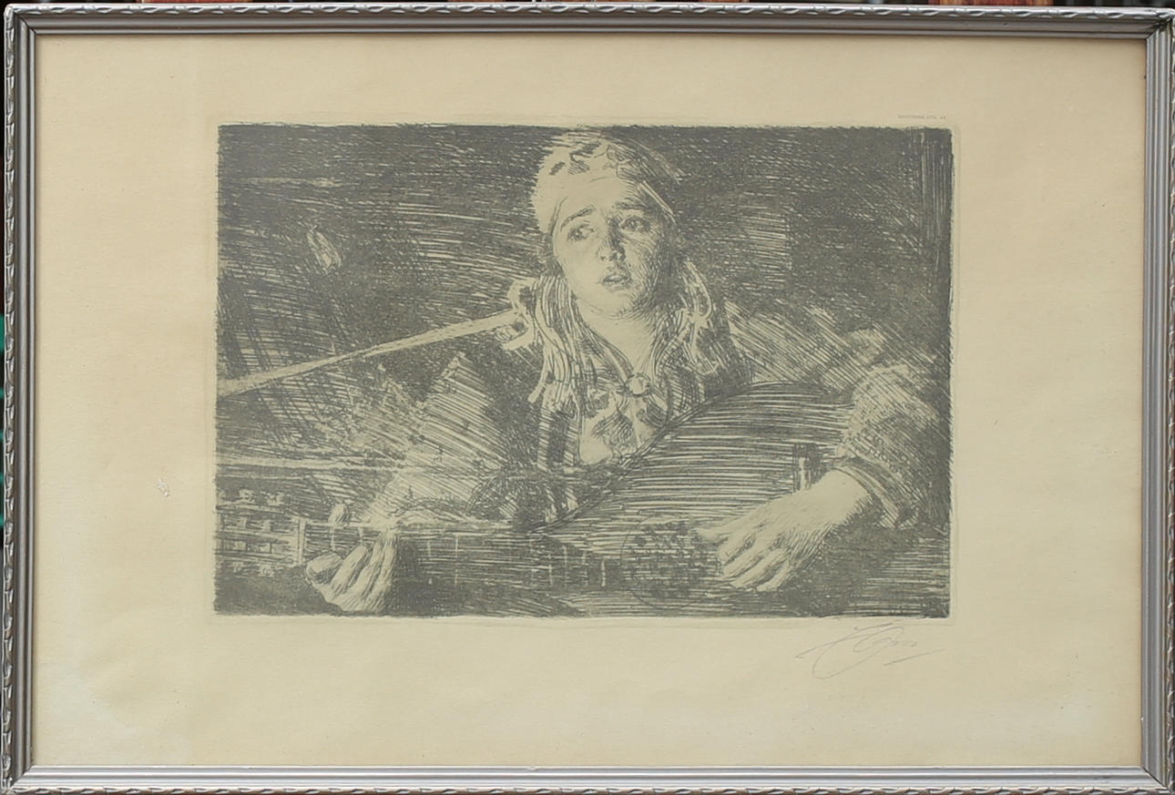 ANDERS ZORN. EFTER. "Ols Maria". Litografiskt tryck, Bengtsons Lito.