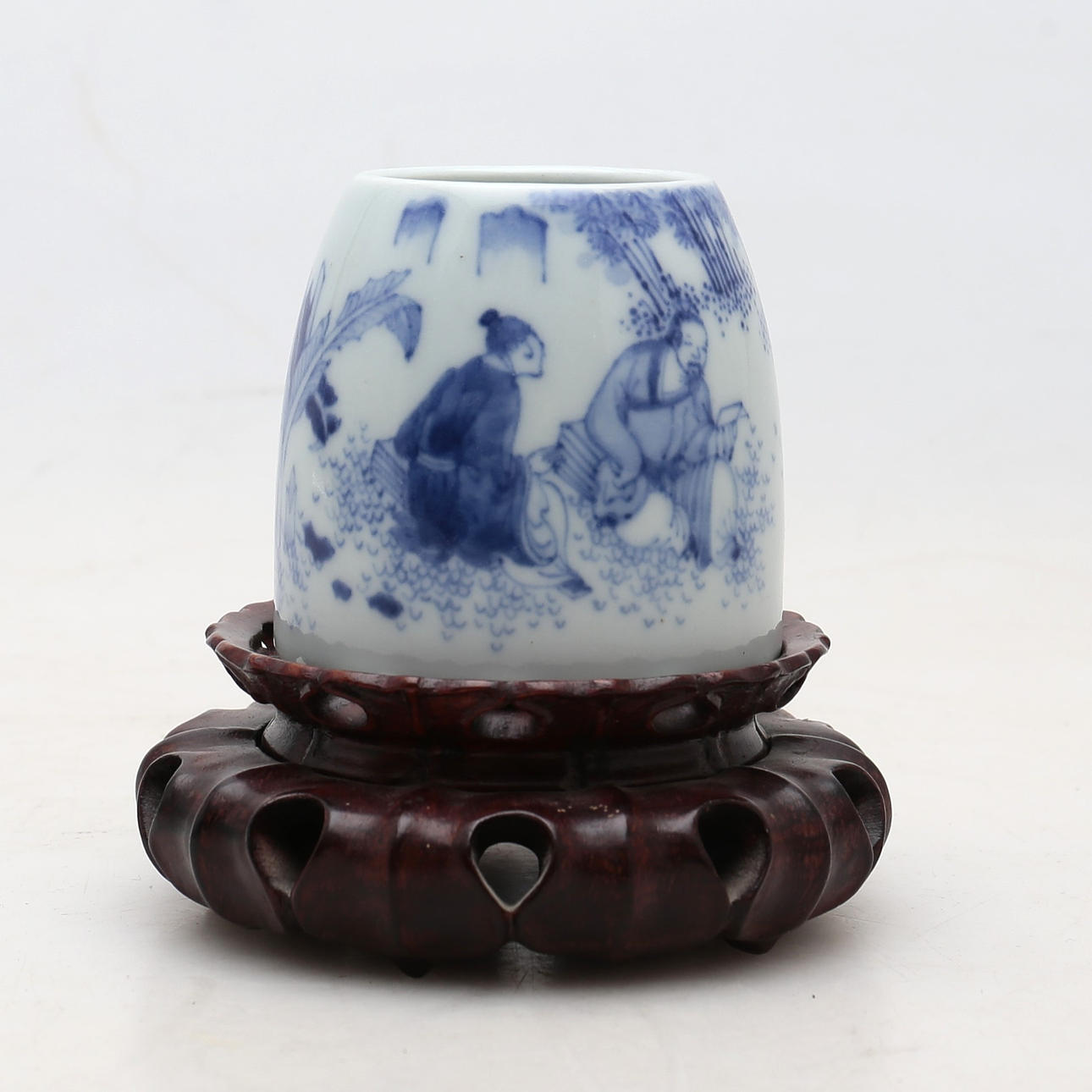 Chinese Qing inkwell in blue and white porcelain, early 20th Century ...