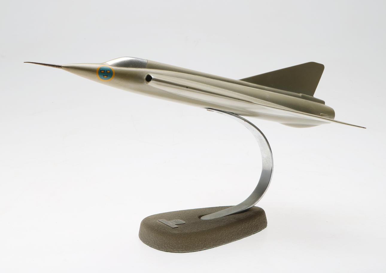 MODELLFLYGPLAN, metall, SAAB-35, 1900-tal.