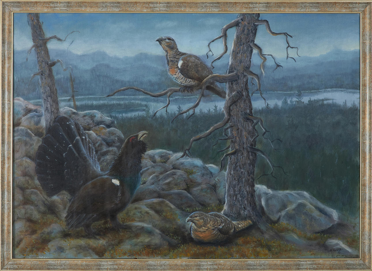 ANDERS EKLUND, Forest birds, oil on canvas, signed.