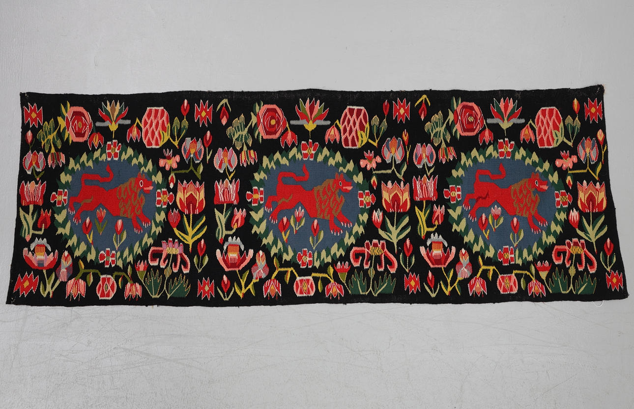 FLAMSKVÄVNAD, RÖDA LEJONET omkring 1900. Mattor & Textil - Textil ...