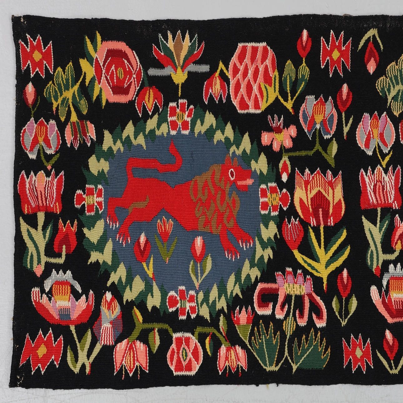 FLAMSKVÄVNAD, RÖDA LEJONET omkring 1900. Mattor & Textil - Textil ...