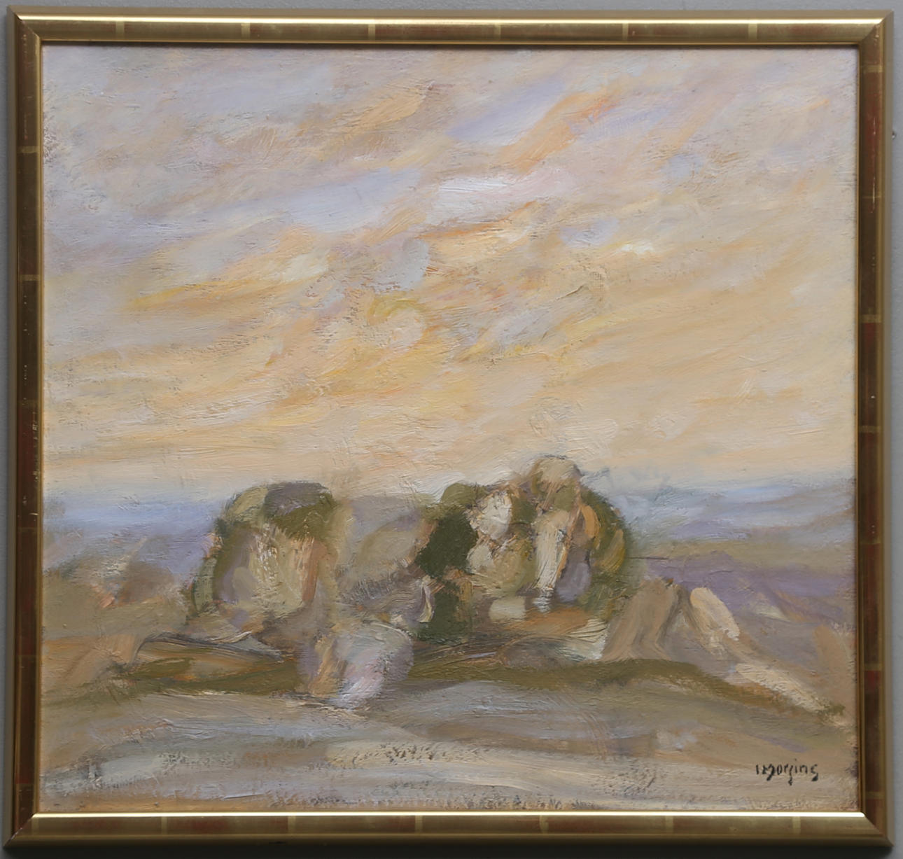 IVAR MORSING. Olja på pannå. På allvaret, Öland, signerad.