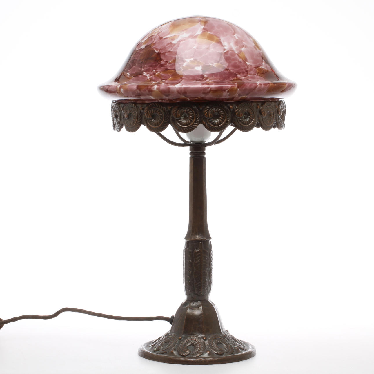 BORDSLAMPA, jugend, koppar, tidigt 1900-tal.