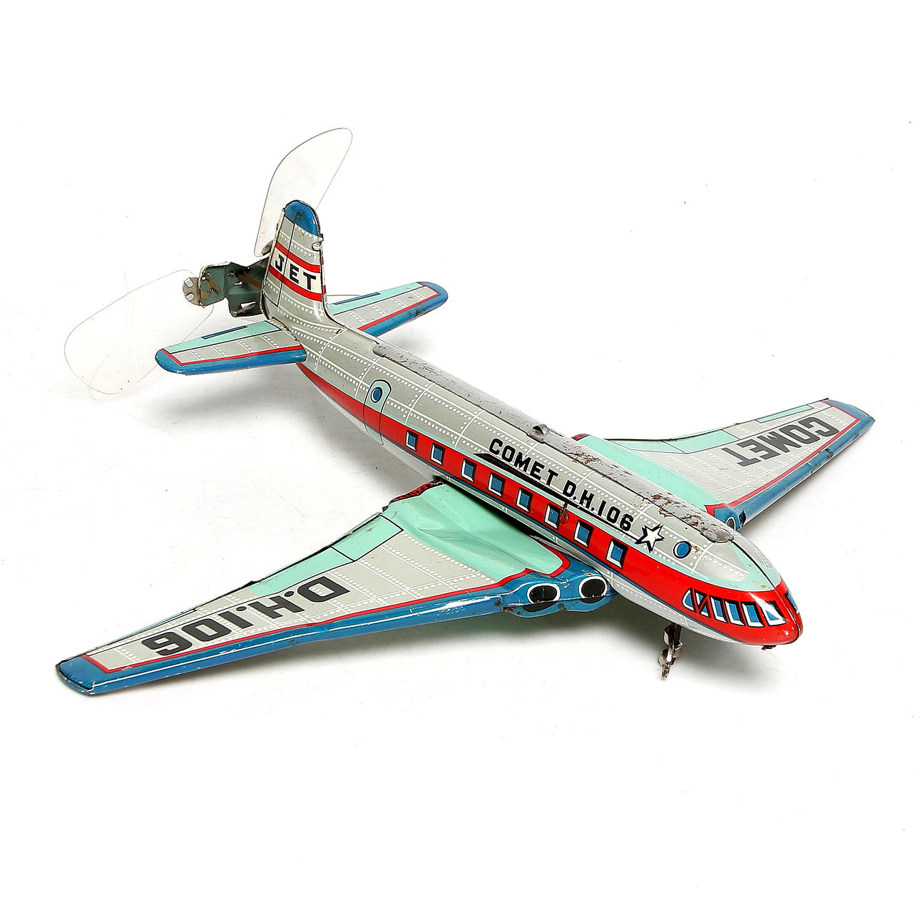 FLYGPLAN, plåt,"Comet D.H. 106", sannolikt Japan. 1900-talets mitt.