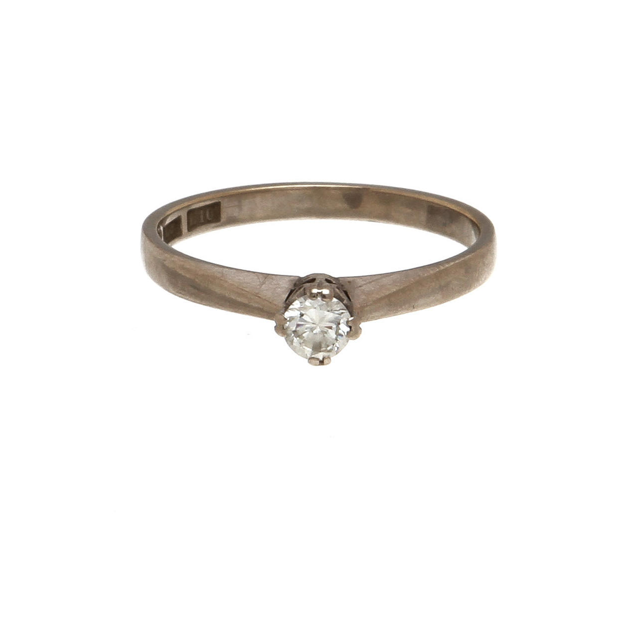RING, 18K vitguld med diamant, totalt ca 0,24 ct. Vikt 3,3 g.
