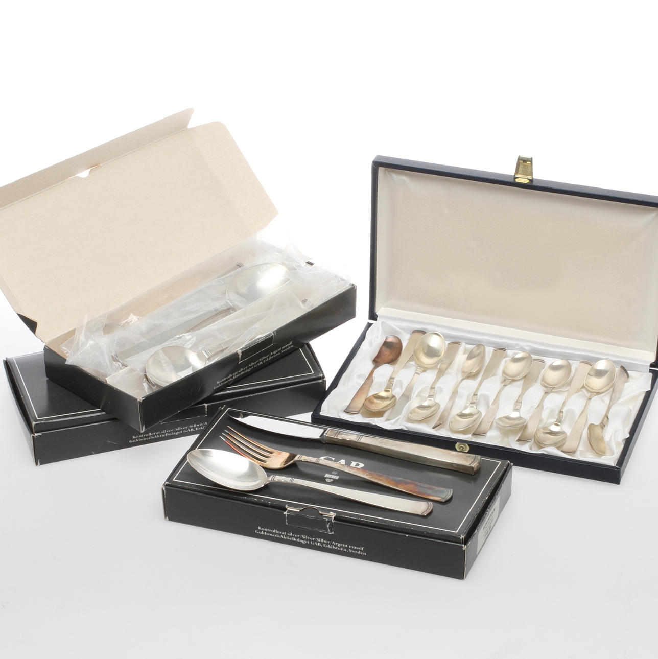 BESTICKSDELAR, ca 44 delar, silver, Rosenholm, GAB, 1900-talets andra hälft.