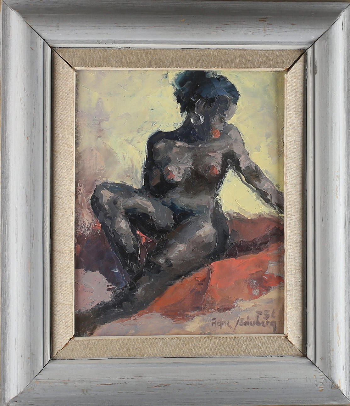 AGNE SÖDERBERG. Naken Modell, olja på duk, signerad samt daterad -56.