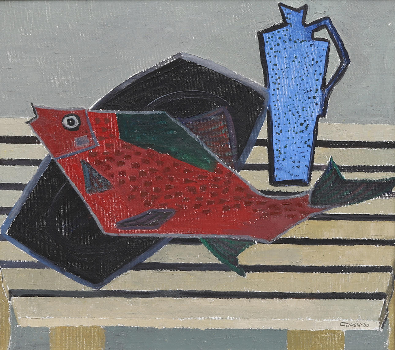 GRETA TURÉN. Oil on canvas, signed and dated -60.