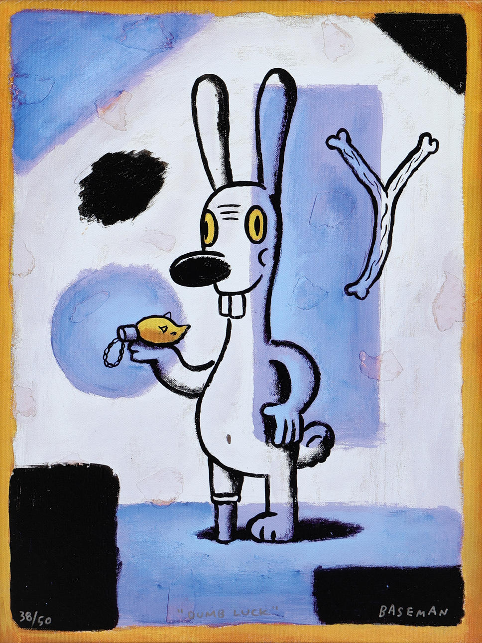 GARY BASEMAN (USA 1960). “Dumb luck”, print on canvas no. 38/50