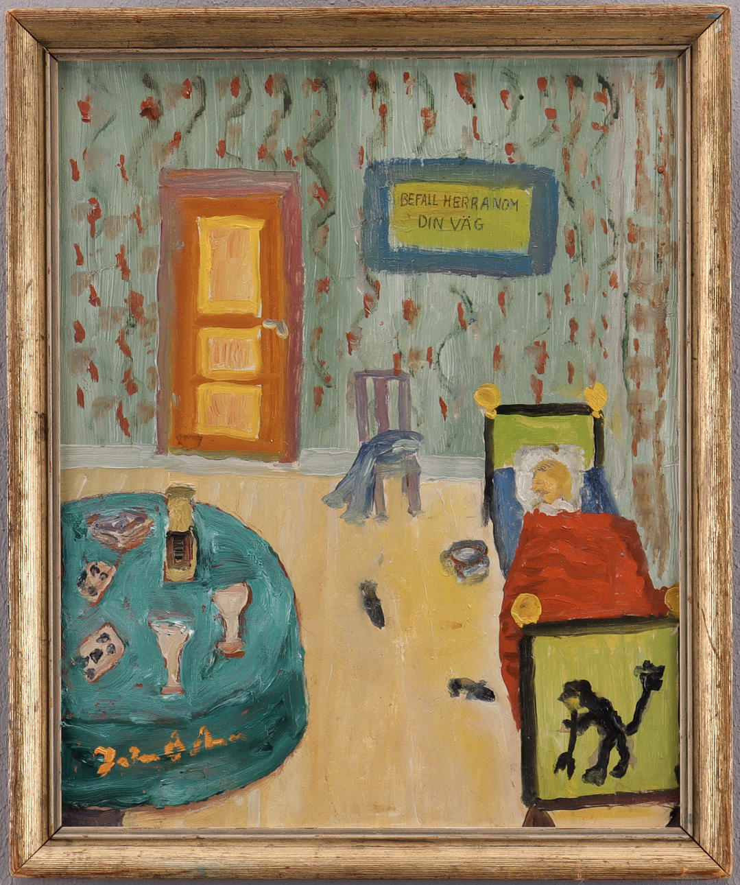 JOHN ÖSTMAN. Sovrumsinteriör.