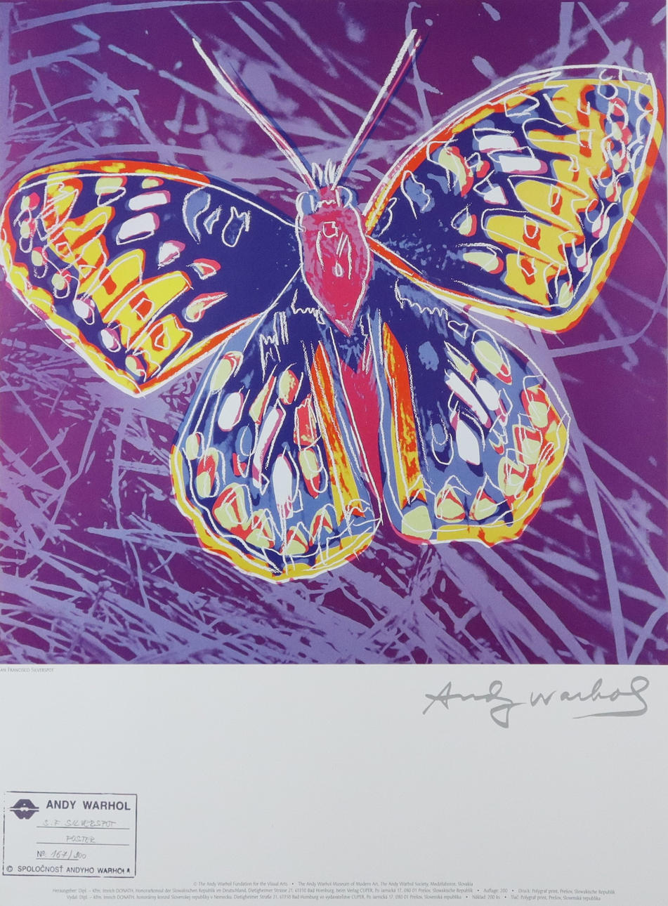 - WARHOL, ANDY. EFTER. Affisch ”San Francisco Silverspot Butterfly”.