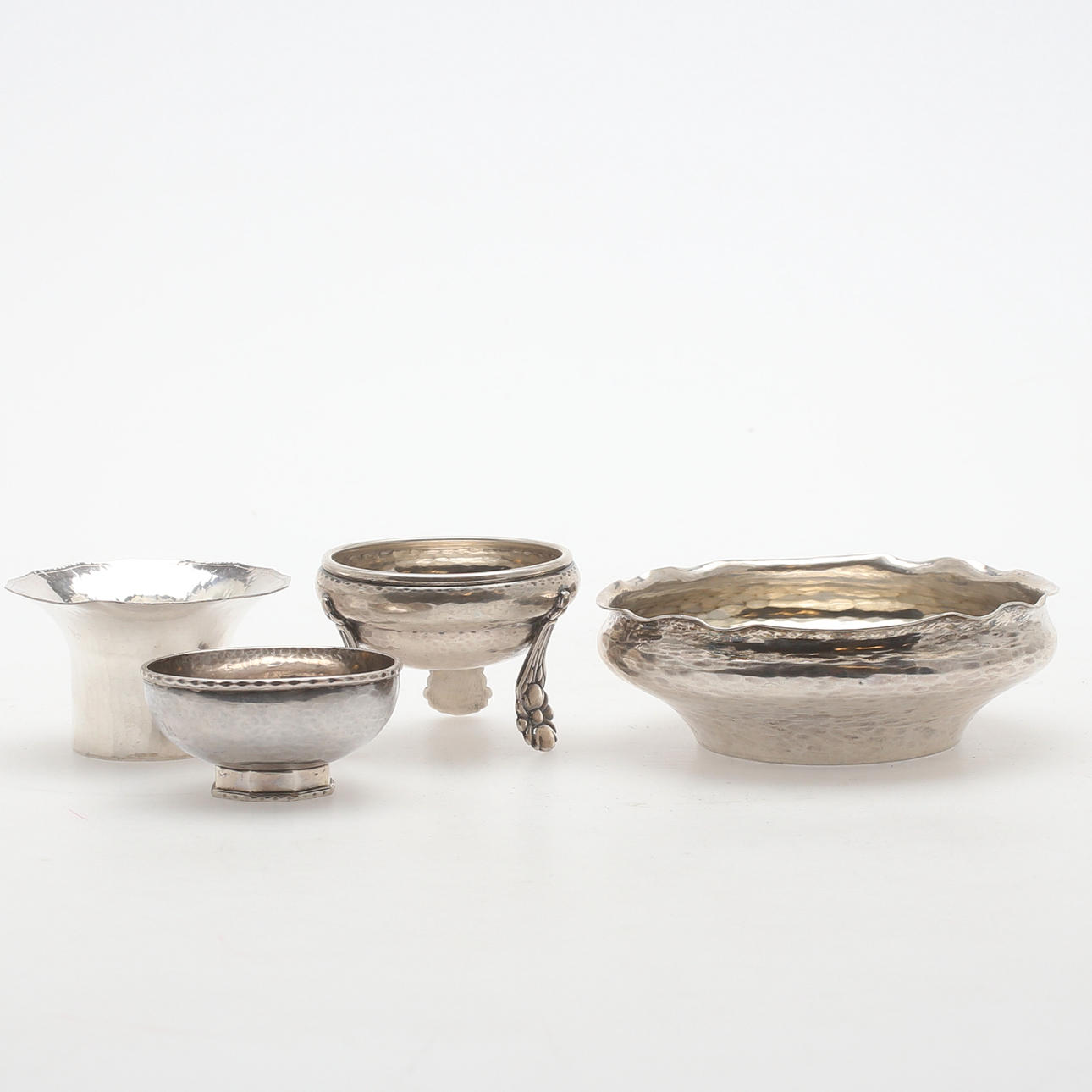 SKÅLAR, 4 st, silver, Sverige samt Danmark, 1900-tal, vikt 238 gram.