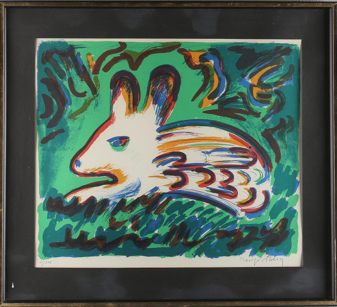 BENGT ÅBERG. "Skvadern", färglitografi, signerad samt numrerad 21/375.