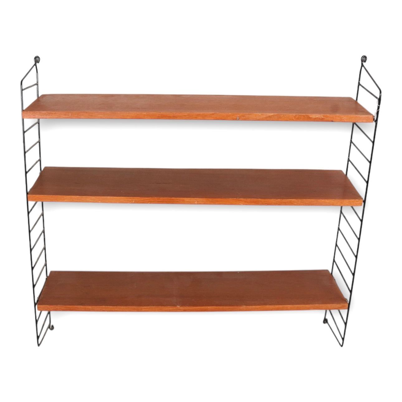 ESTANTERÍA DE PARED, modelo de cuerda, teca/metal.