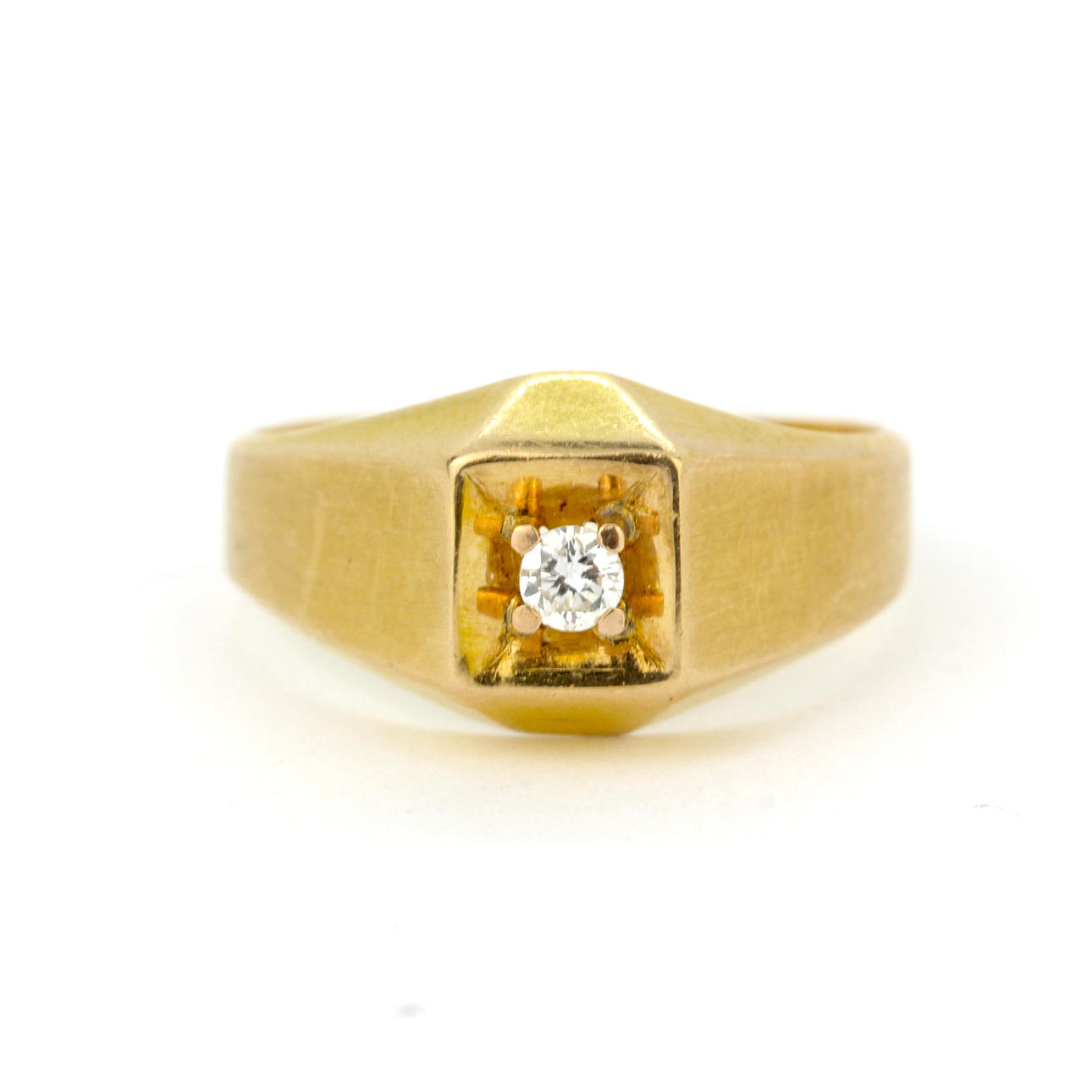 14CT GULT GULD ENKEL DIAMANTRING.