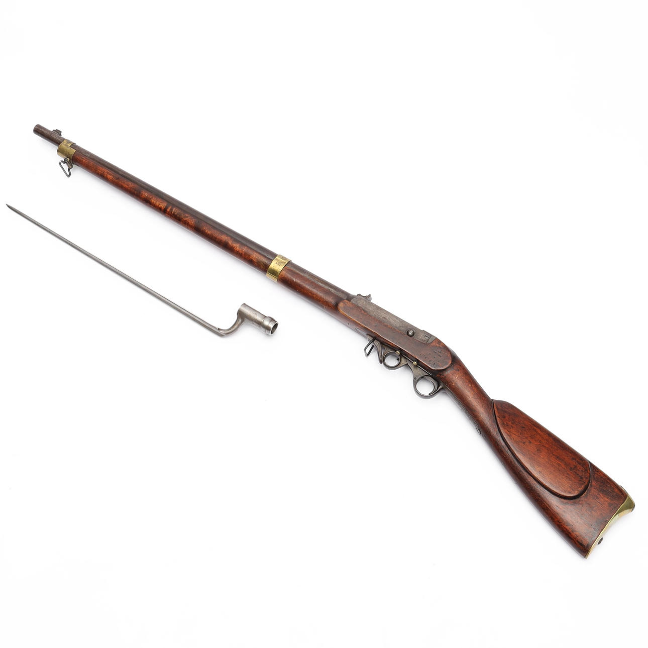 CHAMBER-LOADING RIFLE, m/1851 with bayonet, for the Navy, with the Navy ...