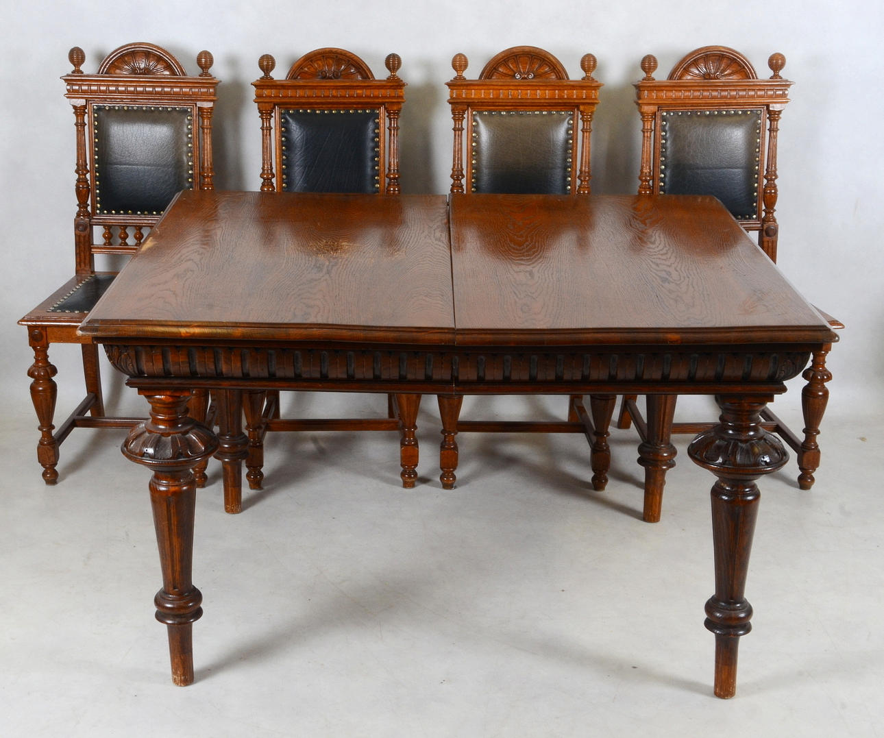 MATSALSMÖBEL, 5-delar, Ek, Nyrenässans, 1800-talets slut.