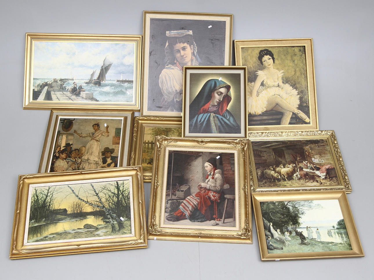 TAVLOR, 10 st, reproduktioner av kända verk. tryck, 1900-tal.