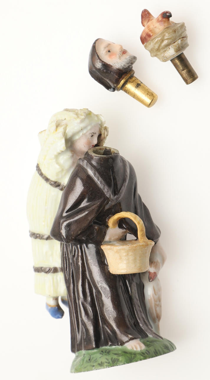 19THC CENTURY MEISSEN PORCELAIN DOUBLE SCENT BOTTLE. Ceramics