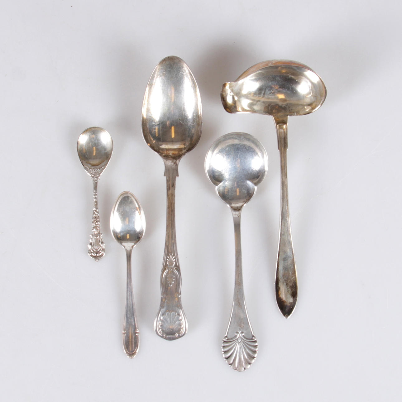 SKEDAR, samt såsslev, 5 delar, silver, 1900-tal.