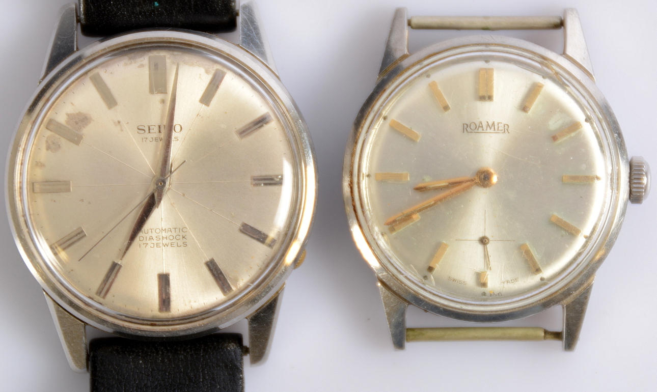 ARMBANDSUR, 2-stycken, Seiko, Roamer, stål.