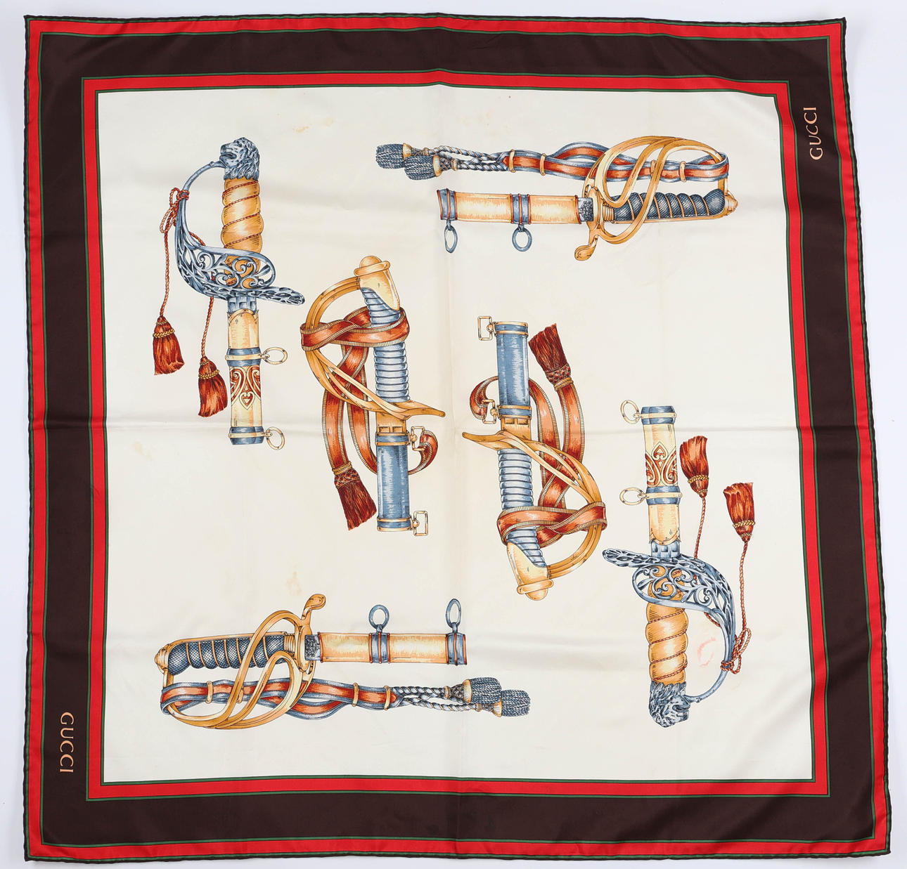 GUCCI Scarf, siden, sabelmotiv.