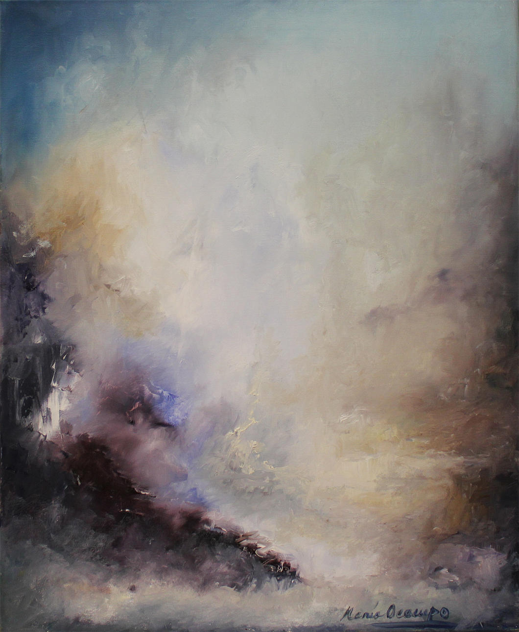 MARIA OCAMPO. Landskap. Akryl på duk. Signerad.