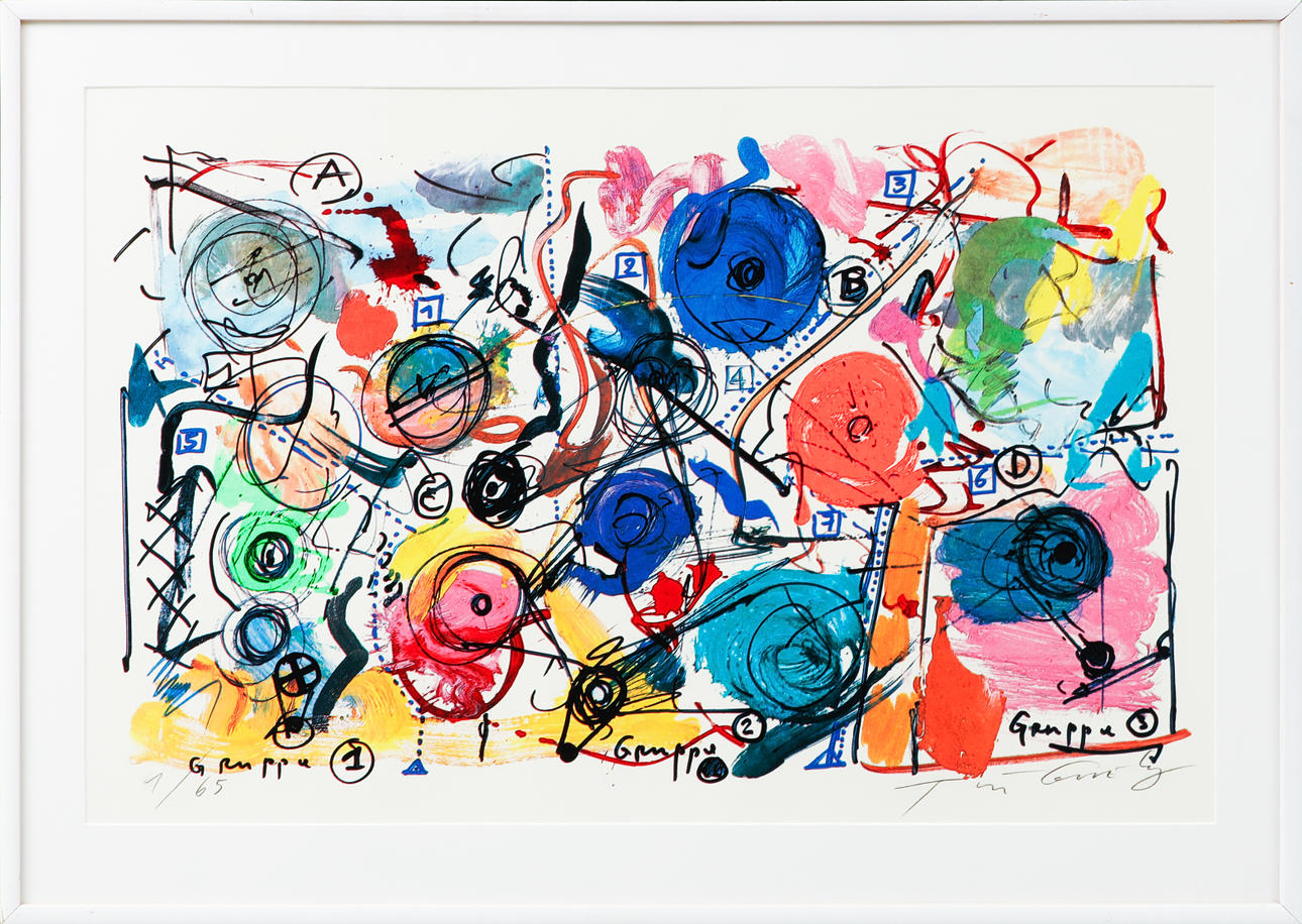 JEAN TINGUELY. Composition, off set, signed and numbered 1/65.