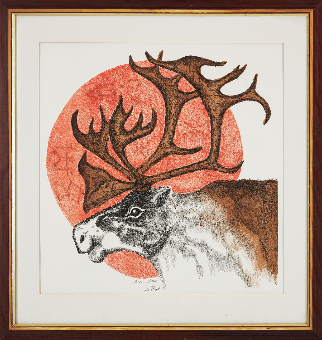 LARS PIRAK. “Hierge”, signed, colour lithograph.