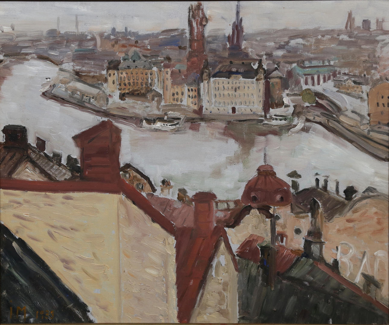 INGA MÖLLERBERG. “View from the South”, Oil on canvas, signed and dated 1933.