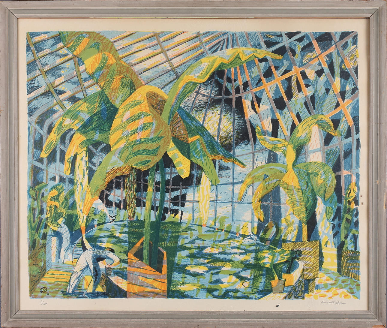 LENNART RODHE. "Växthuset", litografi, signerad och numrerad 33/200.