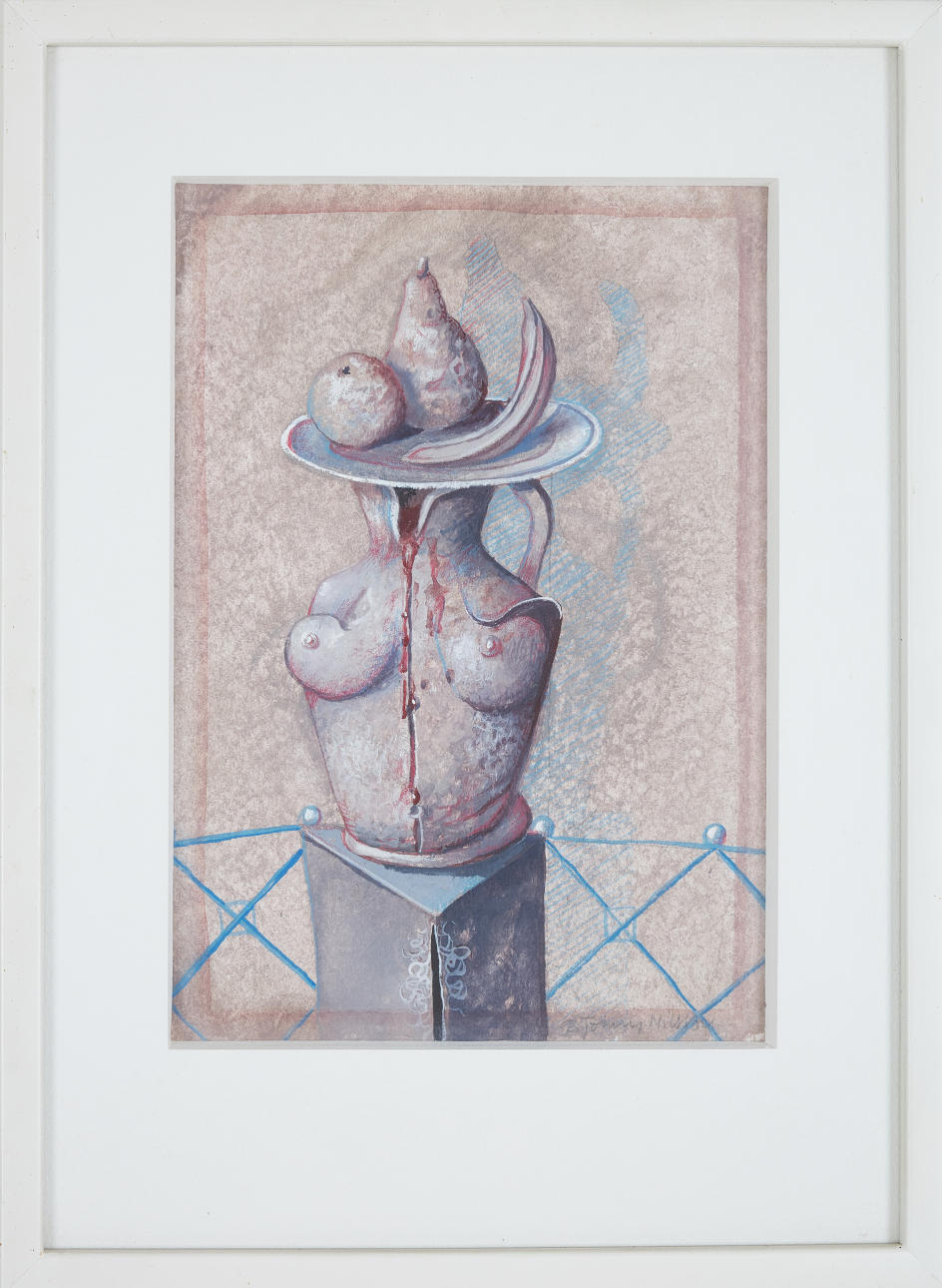 BERT-JOHNNY NILSSON. Stilleben, gouache, signerad.