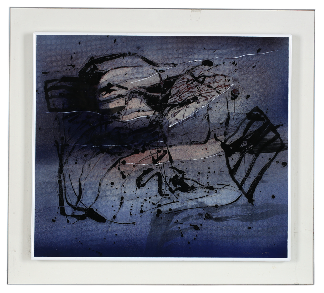 GÖRAN DANIELSON. “Out of space”, enamel on sheet metal, signed and dated -77.