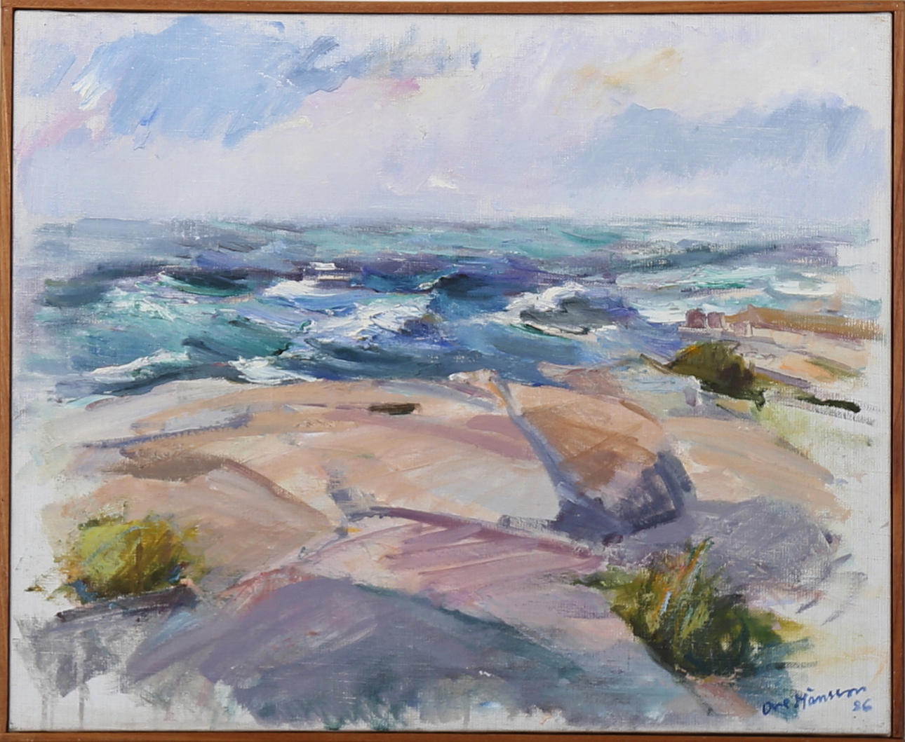 OVE MÅNSSON. Klippor och hav, olja på duk, signerad.