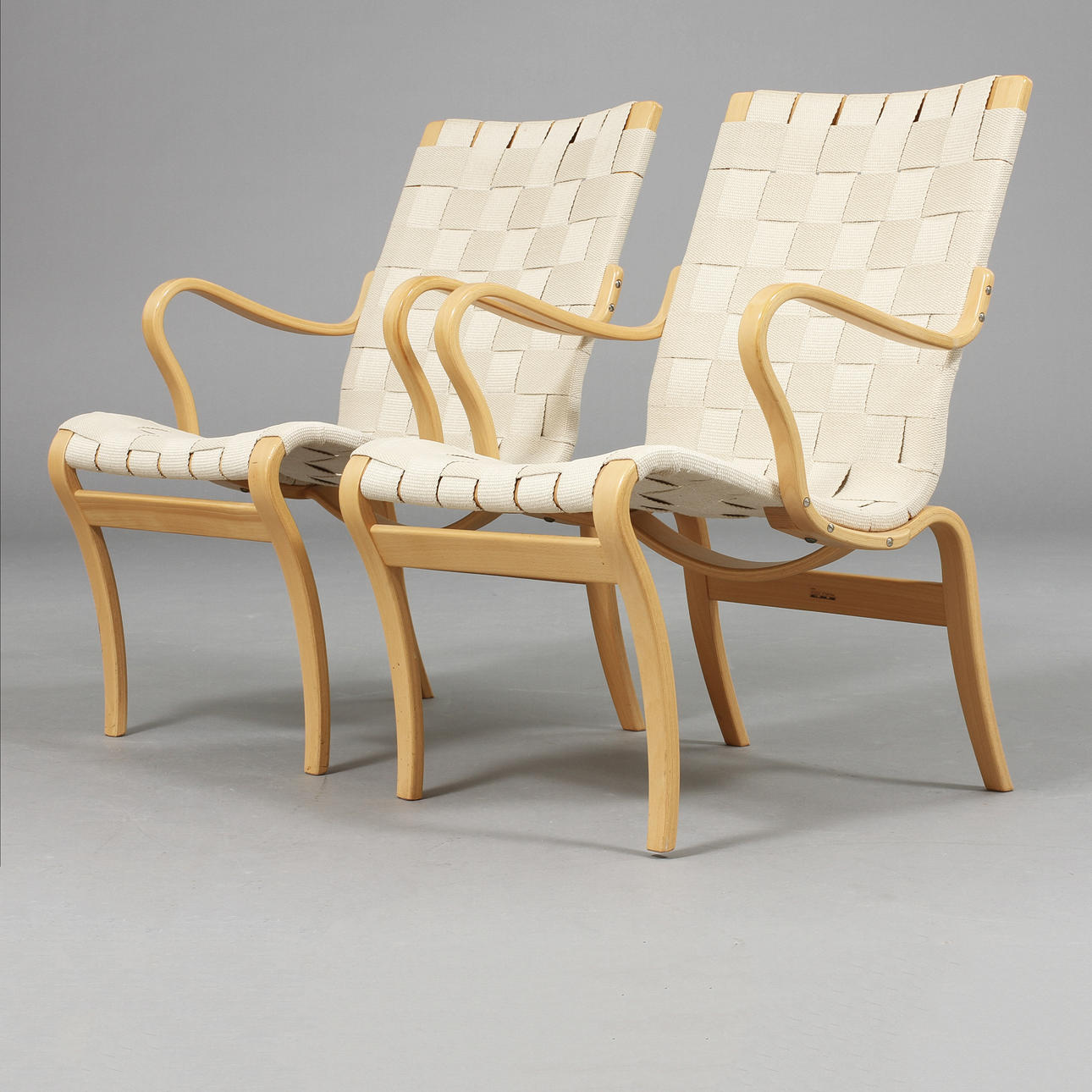 FÅTÖLJER "MINA", ett par. Bruno Mathsson för Mathsson International.