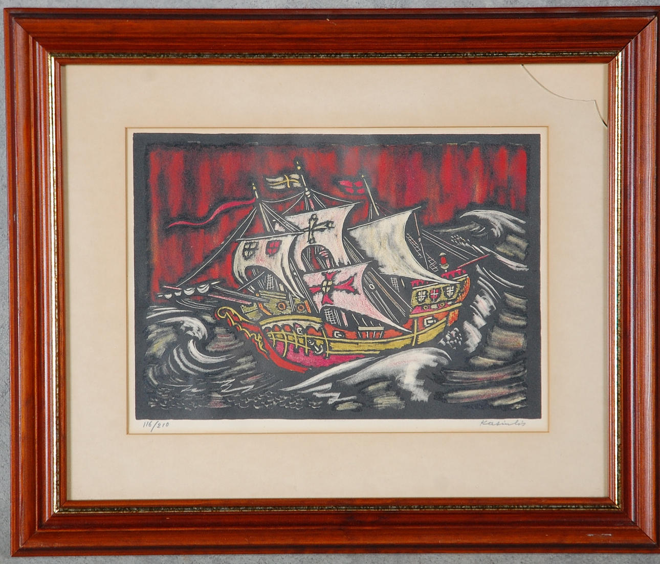 VYTAUTAS KASIULIS. 1918-1995, litografi, signerad numrerad 116/210.